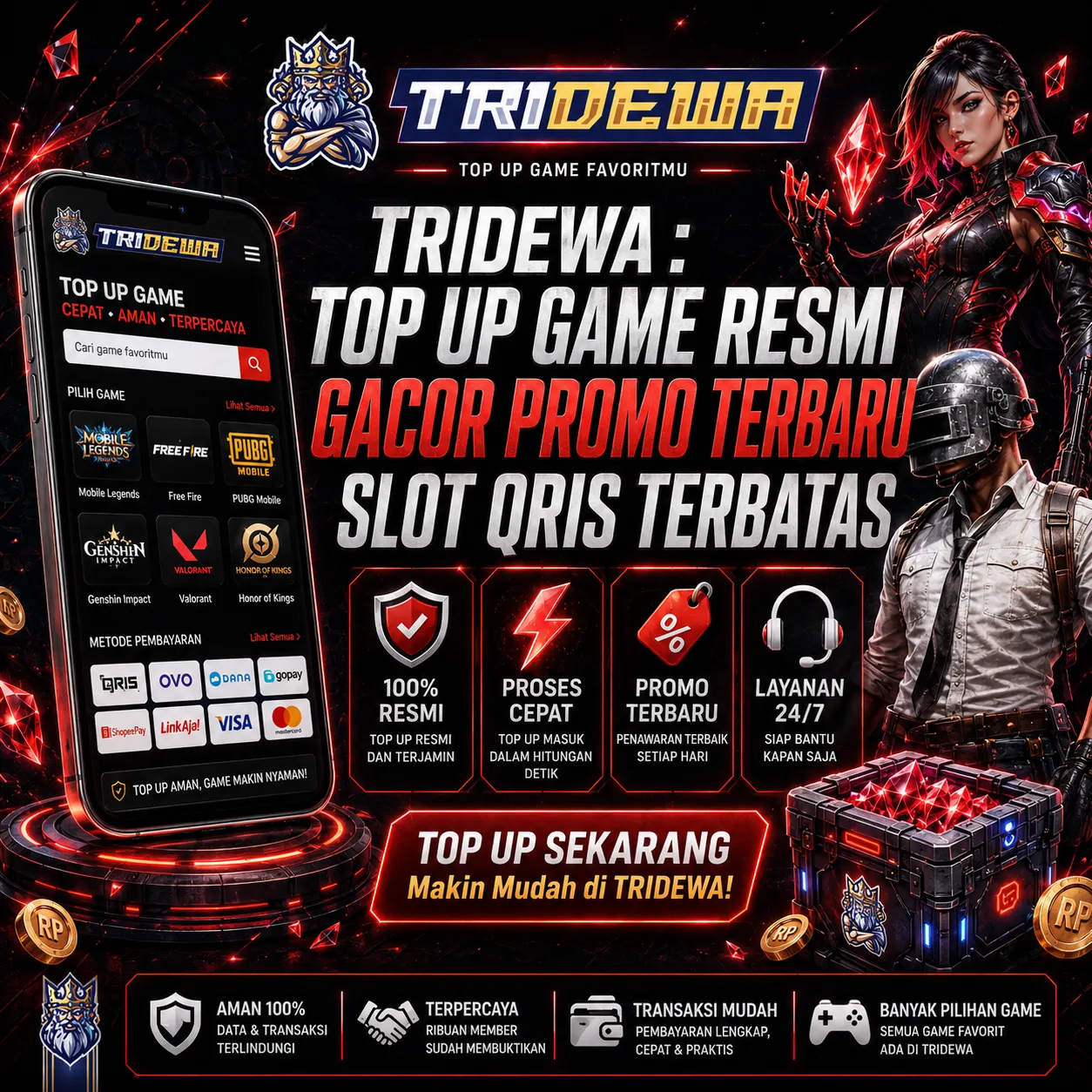 TRIDEWA Front Black 